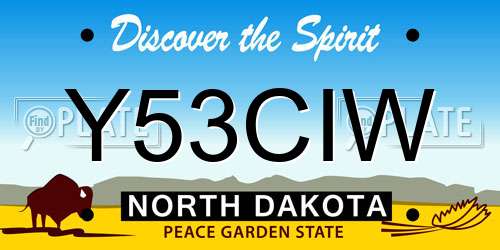 Y53CIW North Dakota License Plate