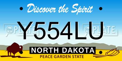 Y554LU North Dakota License Plate