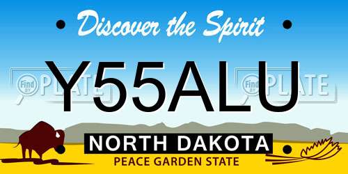 Y55ALU North Dakota License Plate
