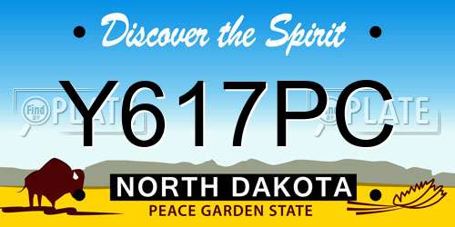 Y617PC North Dakota License Plate