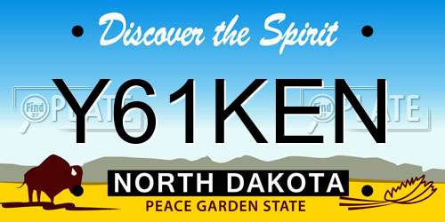 Y61KEN North Dakota License Plate