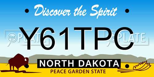 Y61TPC North Dakota License Plate