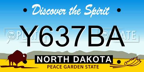 Y637BA North Dakota License Plate