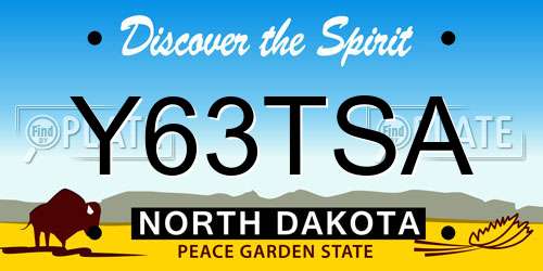 Y63TSA North Dakota License Plate