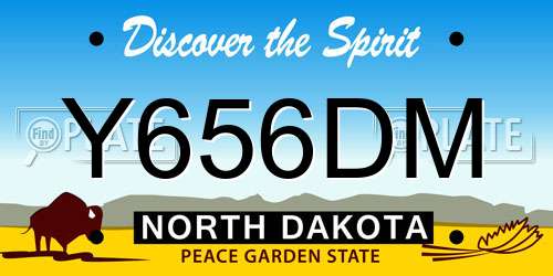 Y656DM North Dakota License Plate