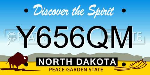 Y656QM North Dakota License Plate