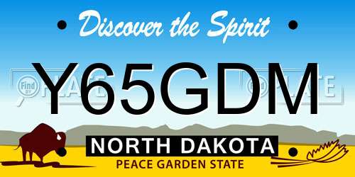 Y65GDM North Dakota License Plate