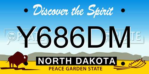 Y686DM North Dakota License Plate