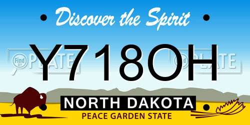 Y718OH North Dakota License Plate