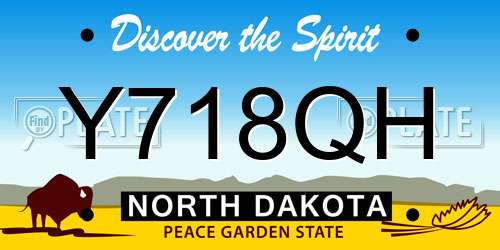 Y718QH North Dakota License Plate