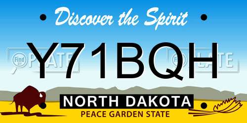 Y71BQH North Dakota License Plate