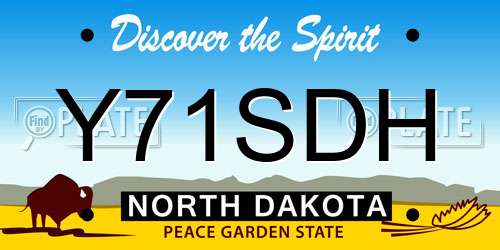 Y71SDH North Dakota License Plate