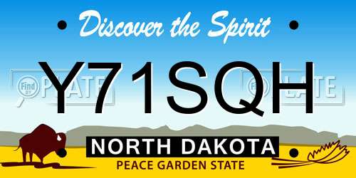 Y71SQH North Dakota License Plate
