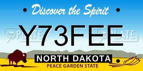 Y73FEE North Dakota License Plate