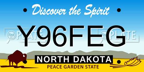 Y96FEG North Dakota License Plate