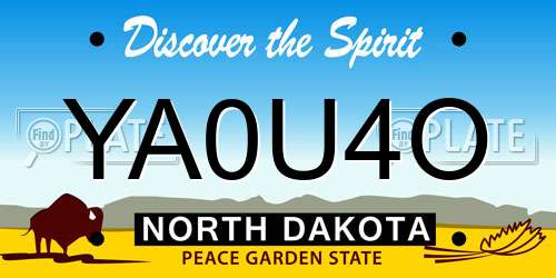YA0U4O North Dakota License Plate