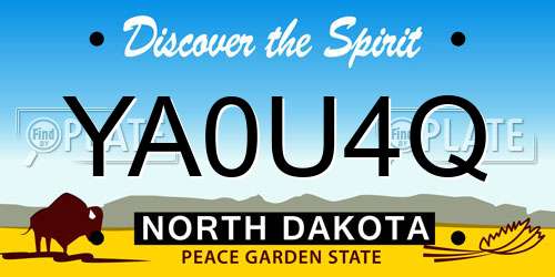 YA0U4Q North Dakota License Plate