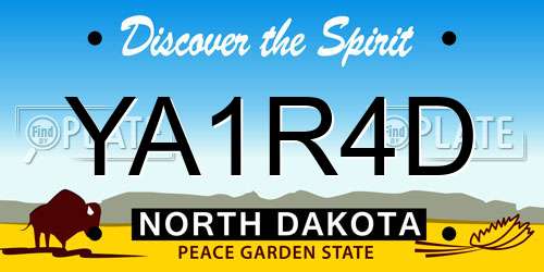 YA1R4D North Dakota License Plate