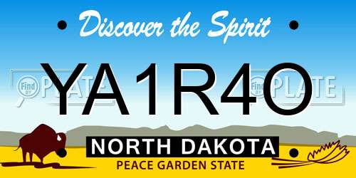 YA1R4O North Dakota License Plate