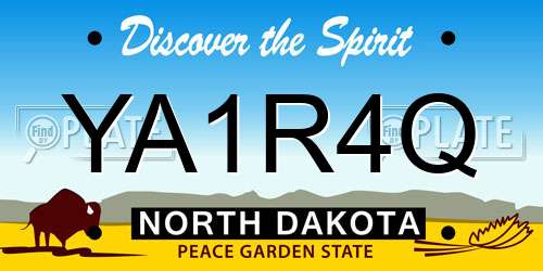 YA1R4Q North Dakota License Plate