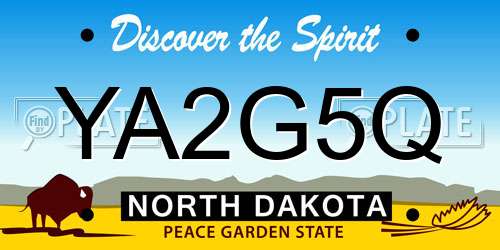 YA2G5Q North Dakota License Plate