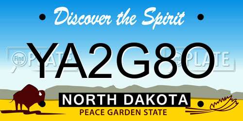 YA2G8O North Dakota License Plate