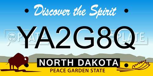 YA2G8Q North Dakota License Plate