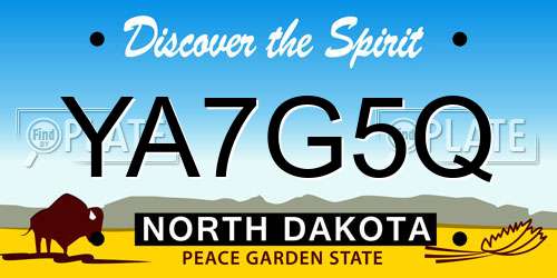 YA7G5Q North Dakota License Plate