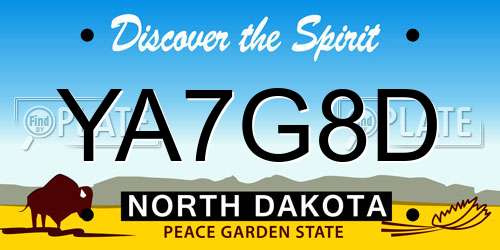 YA7G8D North Dakota License Plate