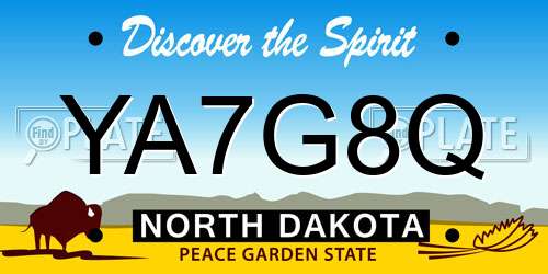 YA7G8Q North Dakota License Plate
