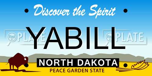 YABILL North Dakota License Plate
