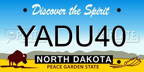 YADU40 North Dakota License Plate