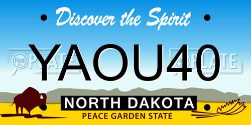 YAOU40 North Dakota License Plate