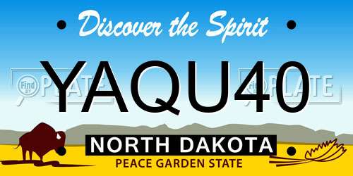 YAQU40 North Dakota License Plate