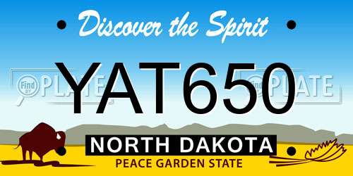 YAT650 North Dakota License Plate