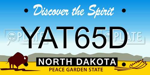 YAT65D North Dakota License Plate