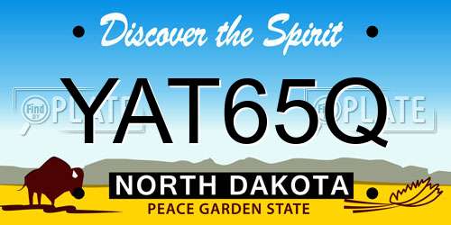 YAT65Q North Dakota License Plate
