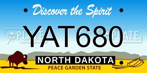 YAT680 North Dakota License Plate