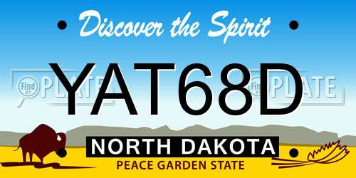 YAT68D North Dakota License Plate
