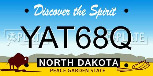 YAT68Q North Dakota License Plate