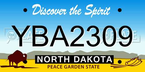 YBA2309 North Dakota License Plate