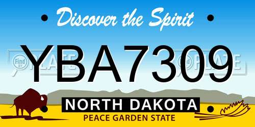 YBA7309 North Dakota License Plate