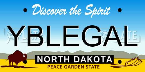 YBLEGAL North Dakota License Plate