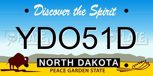 YDO51D North Dakota License Plate