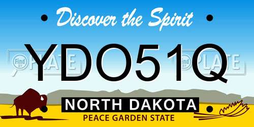 YDO51Q North Dakota License Plate