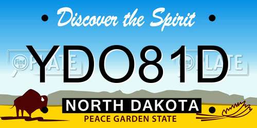 YDO81D North Dakota License Plate