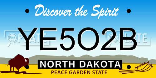 YE5O2B North Dakota License Plate
