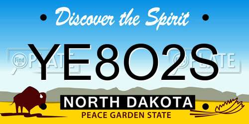 YE8O2S North Dakota License Plate