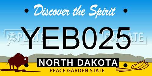 YEB025 North Dakota License Plate