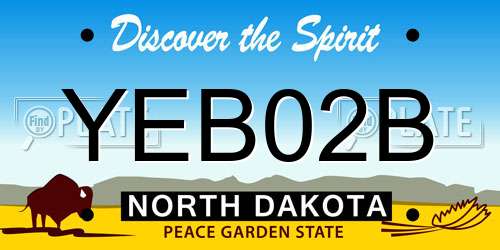 YEB02B North Dakota License Plate
